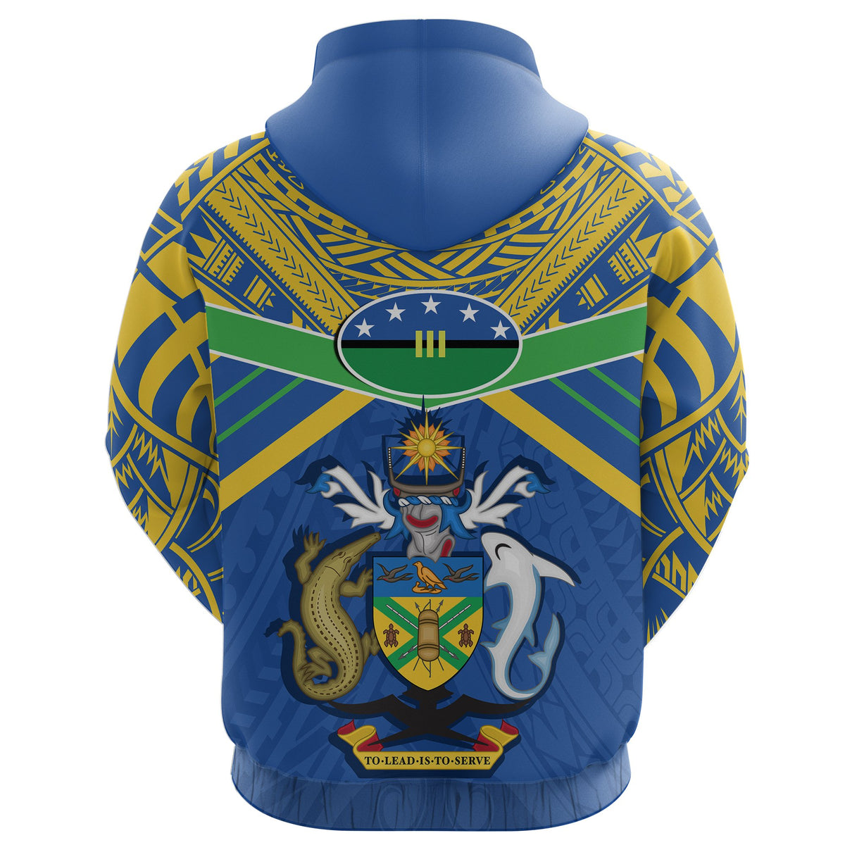Solomon Islands Zip Hoodie Simple Coat of Arms Rugby - Polynesian Pride