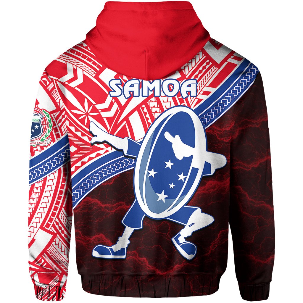 Manu Samoa Rugby Hoodie Dab Trend Creative Red - Polynesian Pride