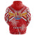 Tahiti Rugby Zip Hoodie Polynesian Coat of Arms and Flag - Polynesian Pride