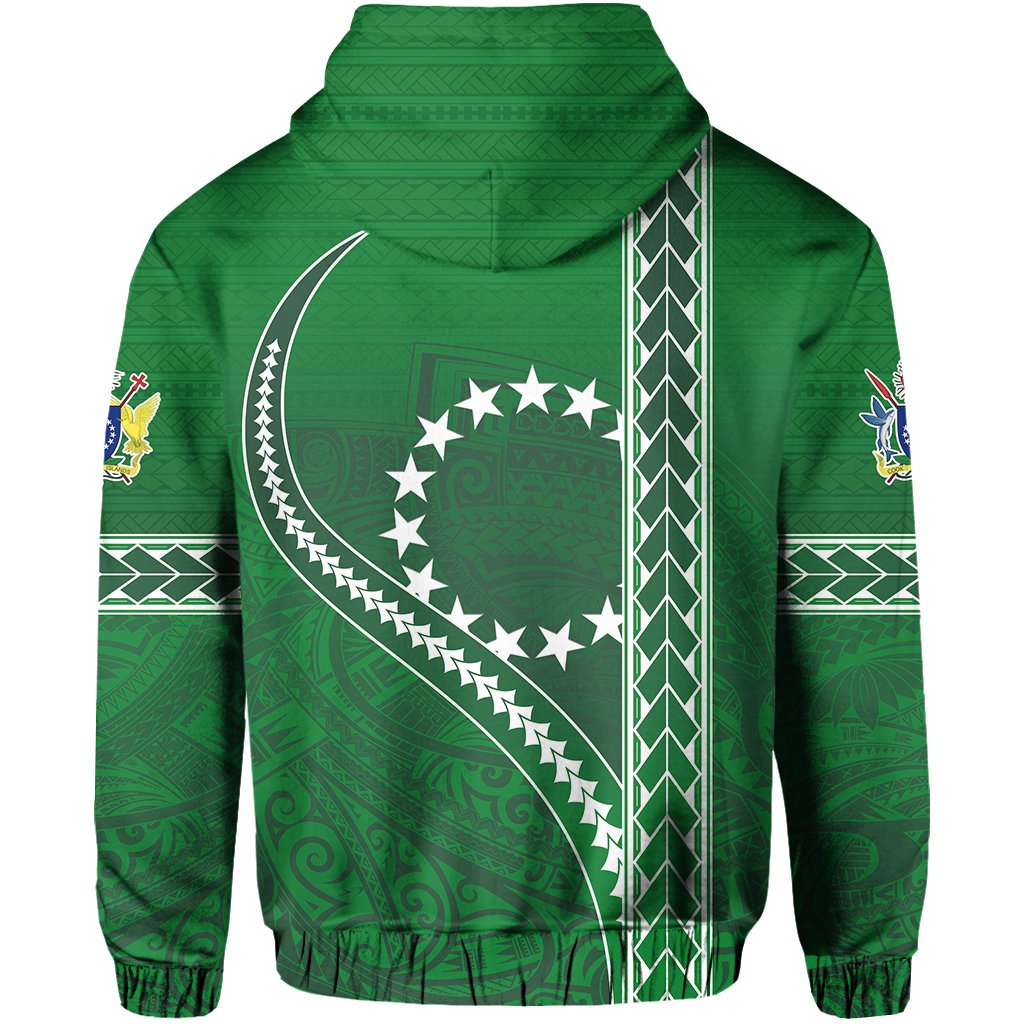 Cook Islands Rugby Zip Hoodie Simple Style Green - Polynesian Pride