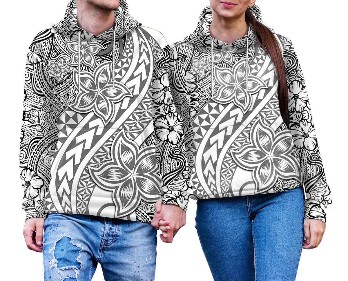 Traditional Polynesian Tribal Tattoo Retro Couple Hoodie Grey LT9 - Polynesian Pride