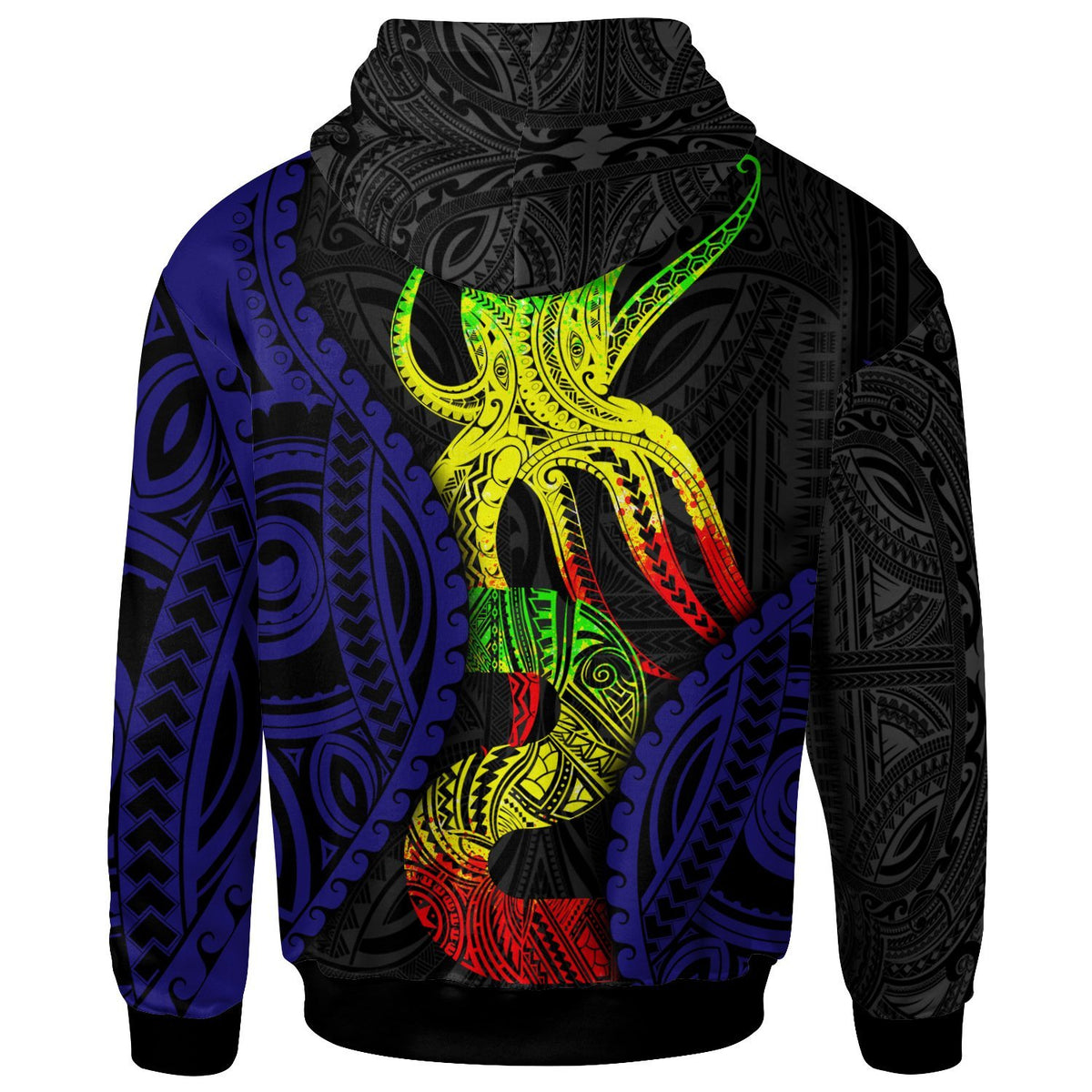 Polynesian Zip up Hoodie Polynesian Octopus Number Style Two - Polynesian Pride