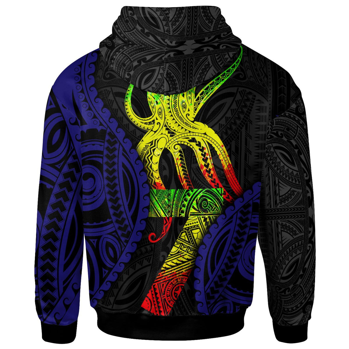 Polynesian Zip up Hoodie Polynesian Octopus Number Style Seven - Polynesian Pride