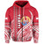 Custom Tahiti Rugby Zip Hoodie Marvelous Version Red Custom Text and Number - Polynesian Pride