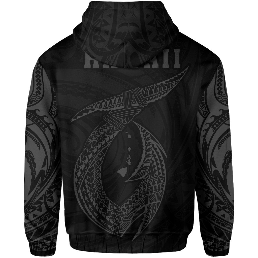 Hawaii Hook Polynesian Gray Maui Hoodie - Polynesian Pride