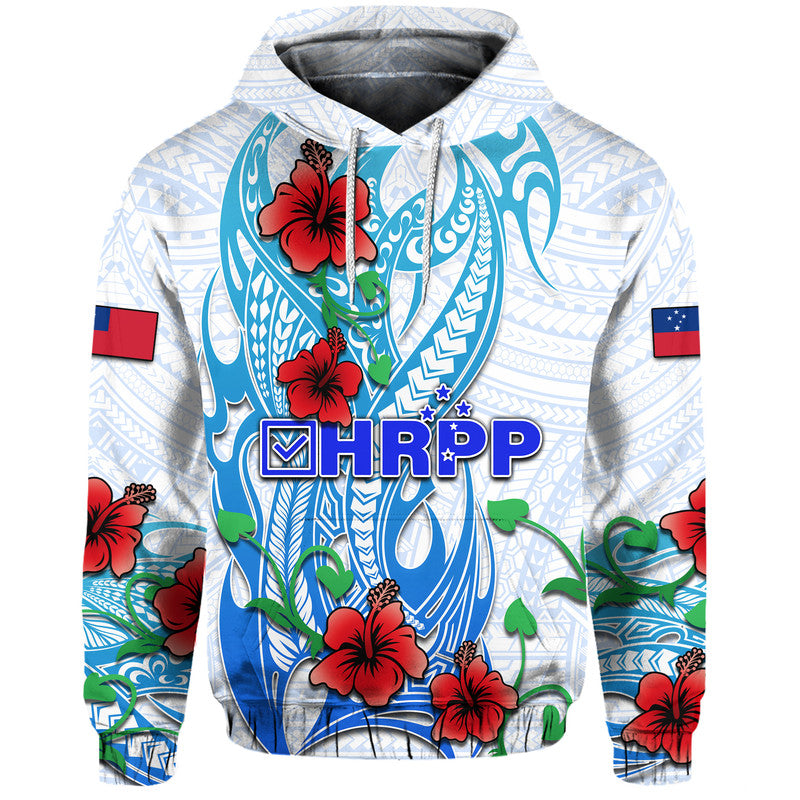 Special Samoa HRPP Party Hoodie Tribal Samoan Hibiscus Design LT9 Pullover Hoodie Blue - Polynesian Pride