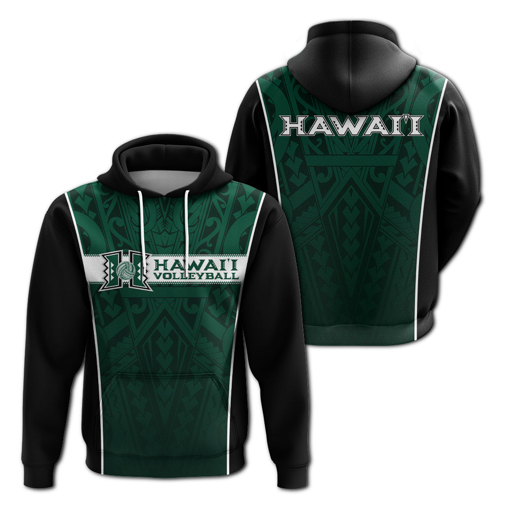 Hawaii Volleyball Green Warrior Hoodie LT2 Hoodie GREEN - Polynesian Pride