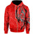 Polynesian Zip up Hoodie Polynesian Lizard Tattoo Red Color Unisex Red - Polynesian Pride