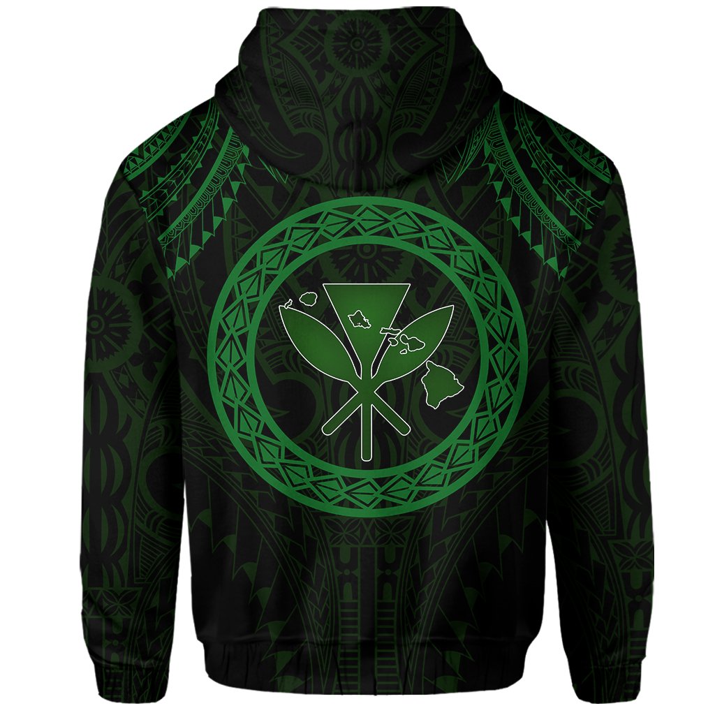 Hawaii Warrior Kanaka Polynesian Hoodie Zip Rob Style - Polynesian Pride