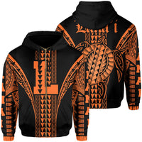 Lanai Island Polynesian Hoodie Zip Comely Style Unisex Orange - Polynesian Pride