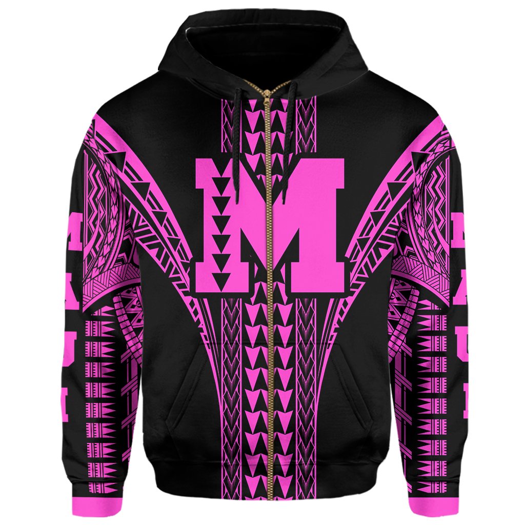 Maui Island Polynesian Hoodie Zip Comely Style - Polynesian Pride