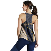 (Custom) Hawaii Kanaka Map Women's Racerback Tank Special Edition - James Style - Indigo - Polynesian Pride