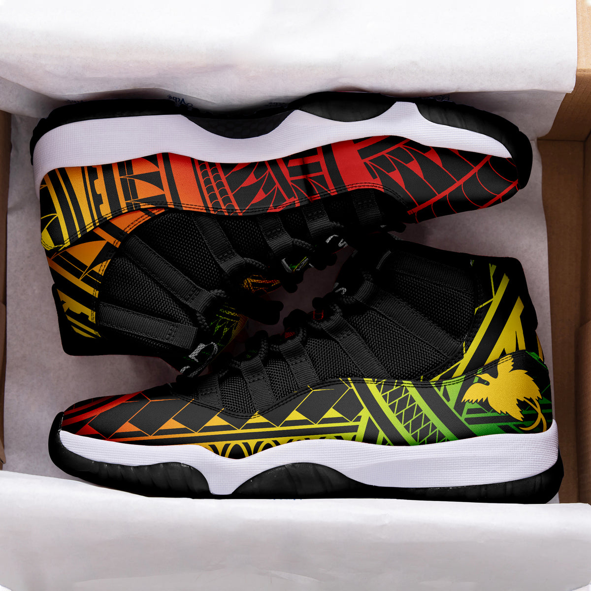 Papua New Guinea Sneaker J.11 PNG Bird - of - paradise Reggae Ver. LT7 Reggae - Polynesian Pride