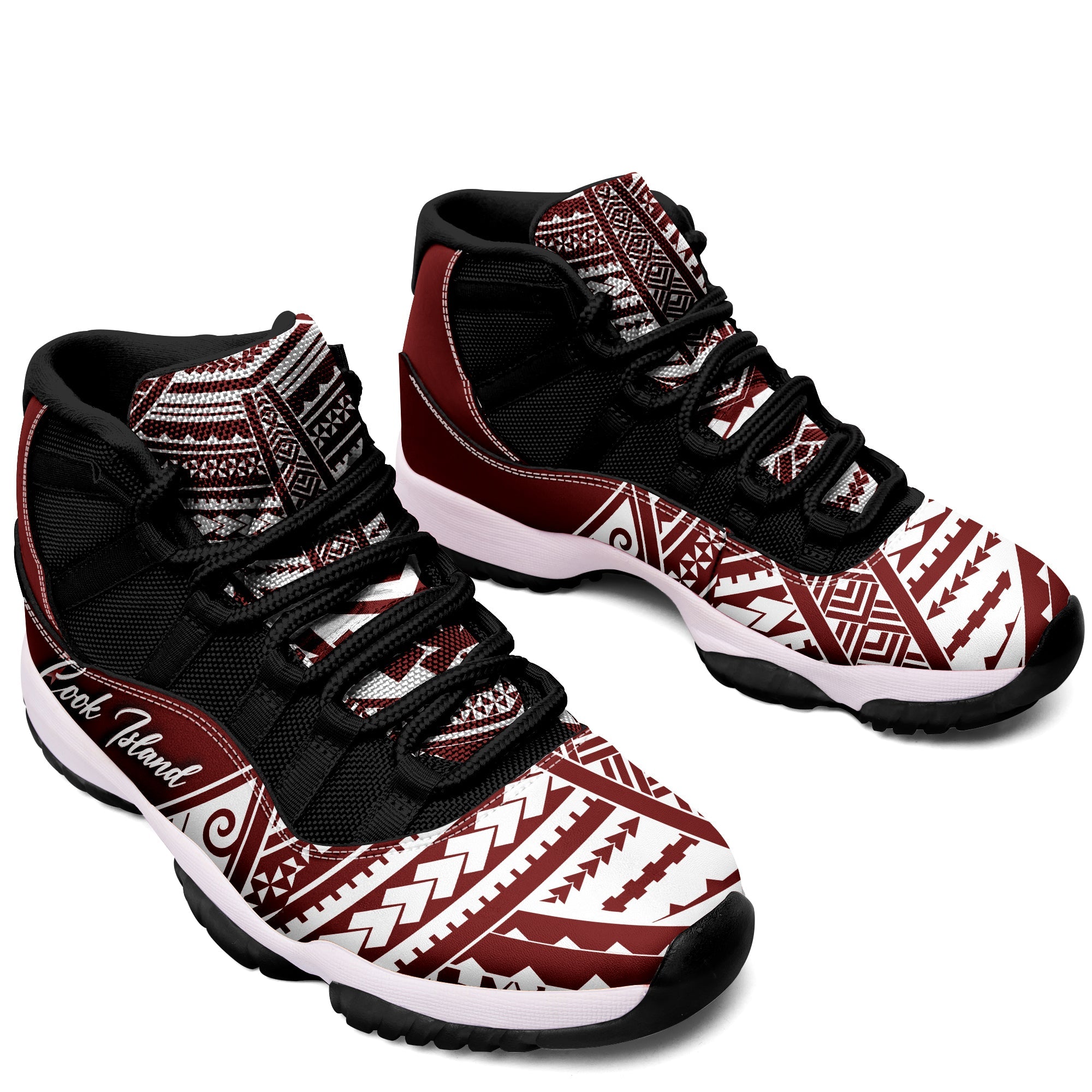 Cook Islands J11 Sneakers Simple Style - Red LT7 - Polynesian Pride