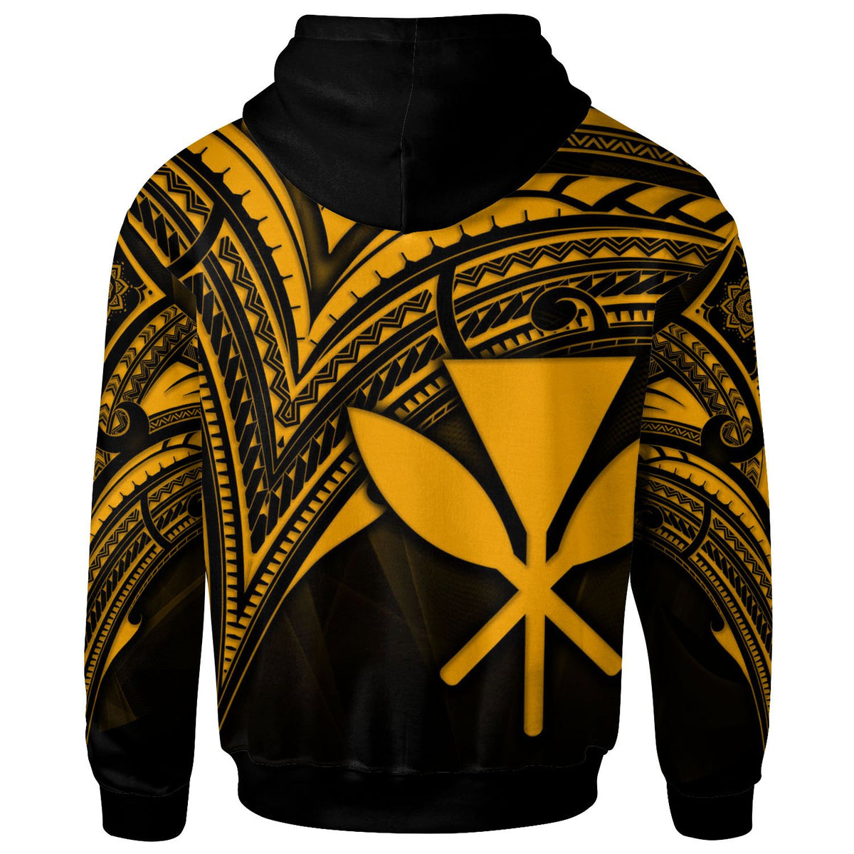 Hawaii Kanaka Maoli Hoodie Gold Color Cross Style - Polynesian Pride