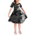 Hawaii Flowers Mix Tribal Pattern Short Sleeves Dress KID LT6 KID White - Polynesian Pride