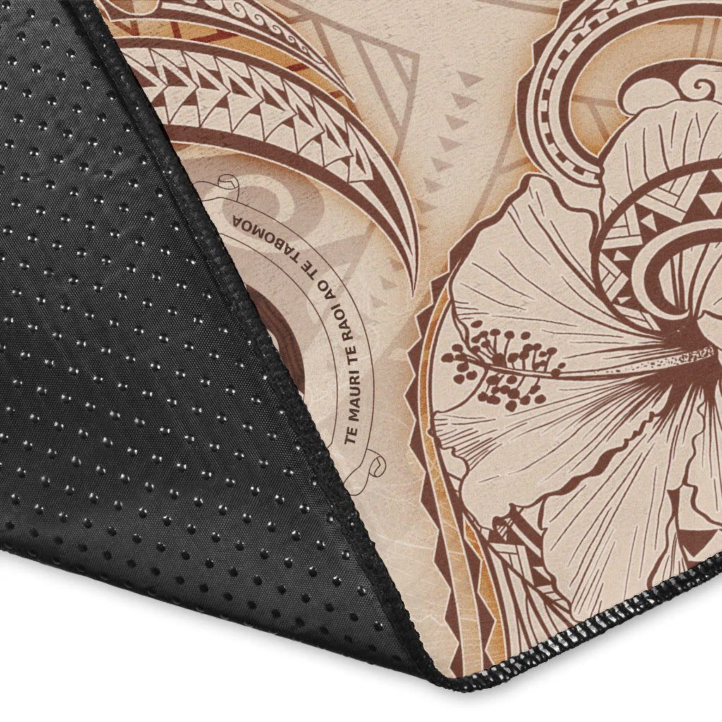 Kiribati Area Rug - Hibiscus Flowers Vintage Style - Polynesian Pride