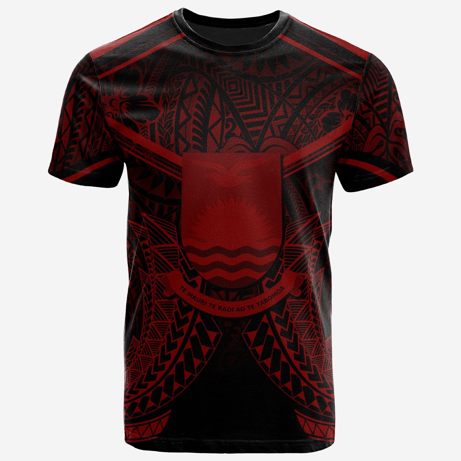 Kiribati T Shirt Kiribati Seal With Red Line Style Unisex Black - Polynesian Pride