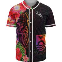 Kiribati Baseball Shirt - Tropical Hippie Style Unisex Black - Polynesian Pride