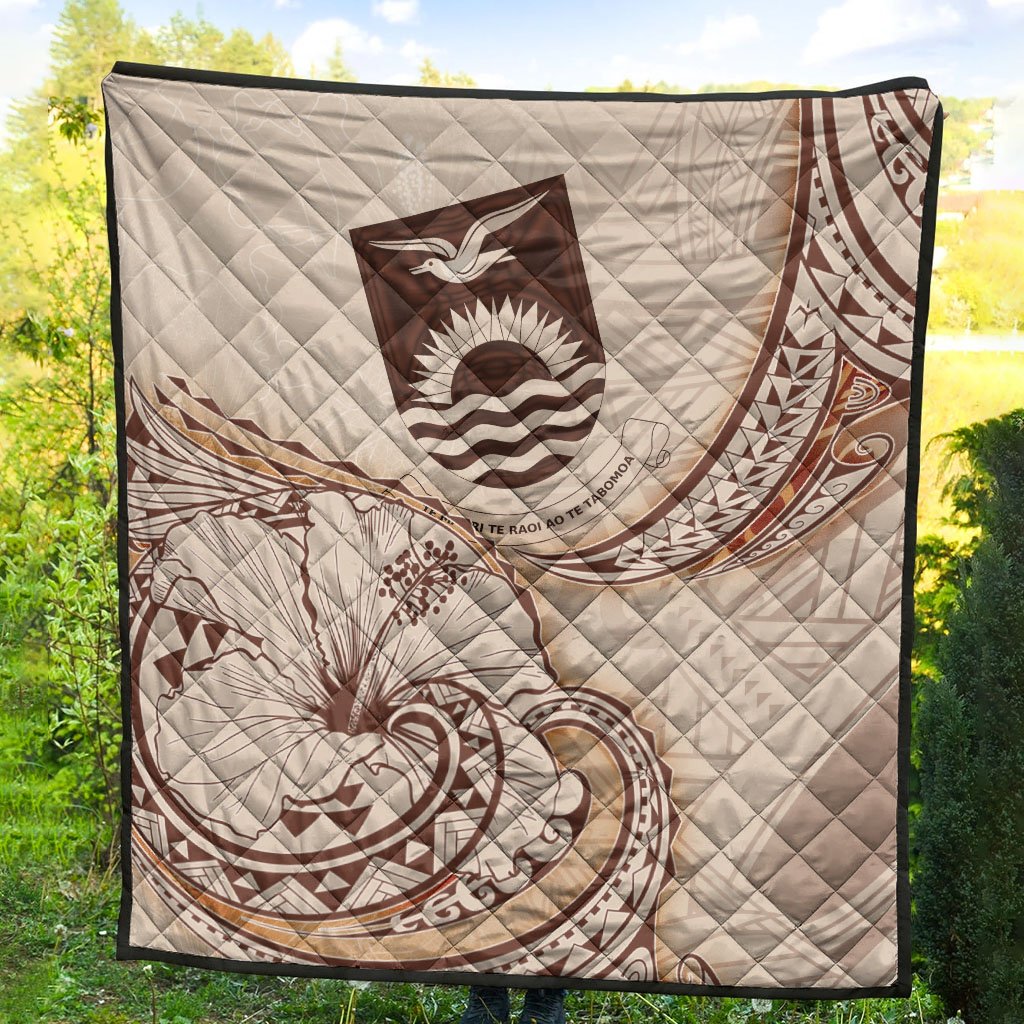 Kiribati Premium Quilt - Hibiscus Flowers Vintage Style - Polynesian Pride