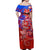 Samoa Off Shoulder Long Dress Hibiscus Flowers Style Red LT13 - Polynesian Pride