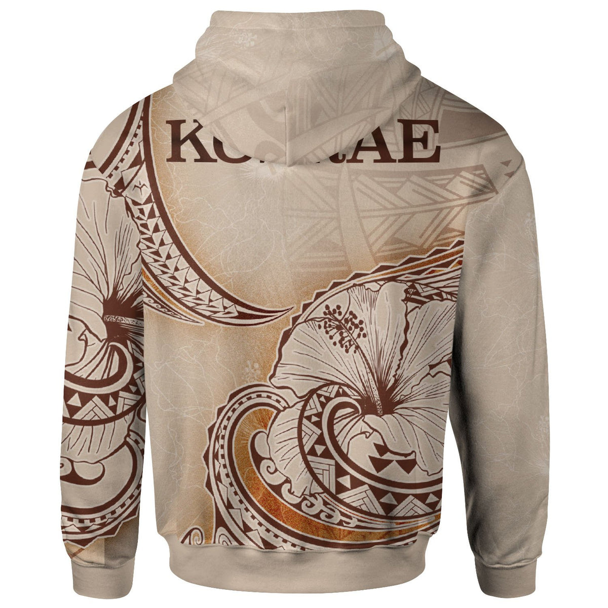Kosrae State Zip Hoodie Hibiscus Flowers Vintage Style - Polynesian Pride