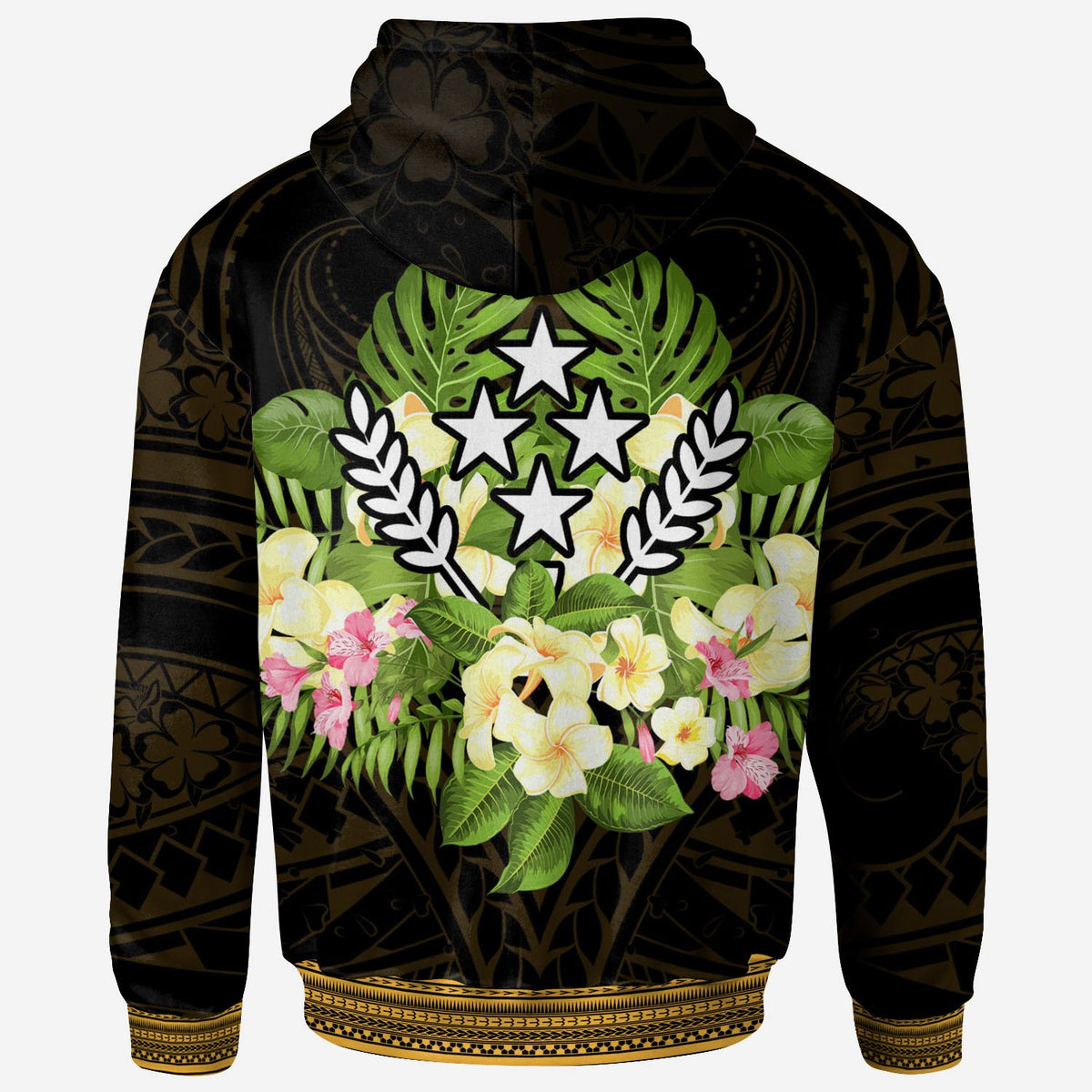 Kosrae State Hoodie Polynesian Gold Patterns Collection - Polynesian Pride