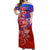 Samoa Off Shoulder Long Dress Be Unique Speical LT13 Women Blue - Polynesian Pride