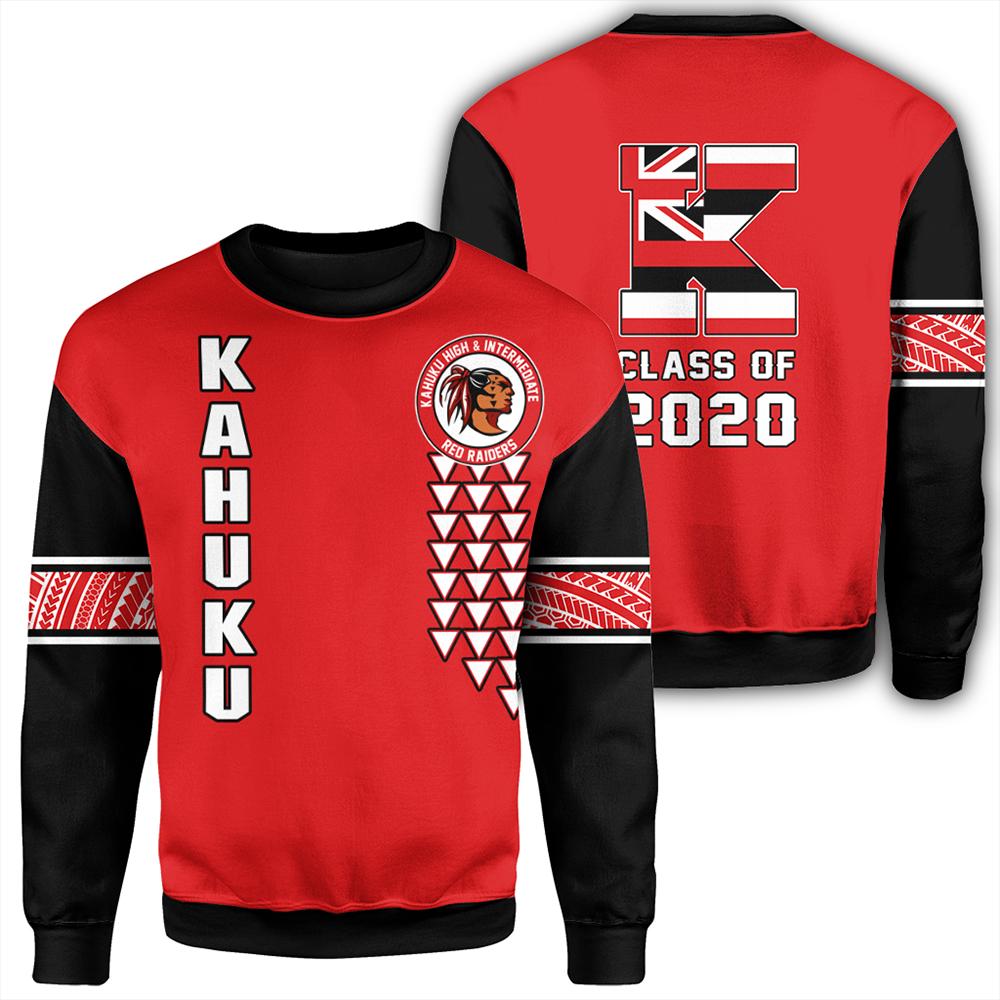 (Personalized) Hawaii - Kahuku High Custom Your Class Sweatshirt - AH Unisex Red - Polynesian Pride