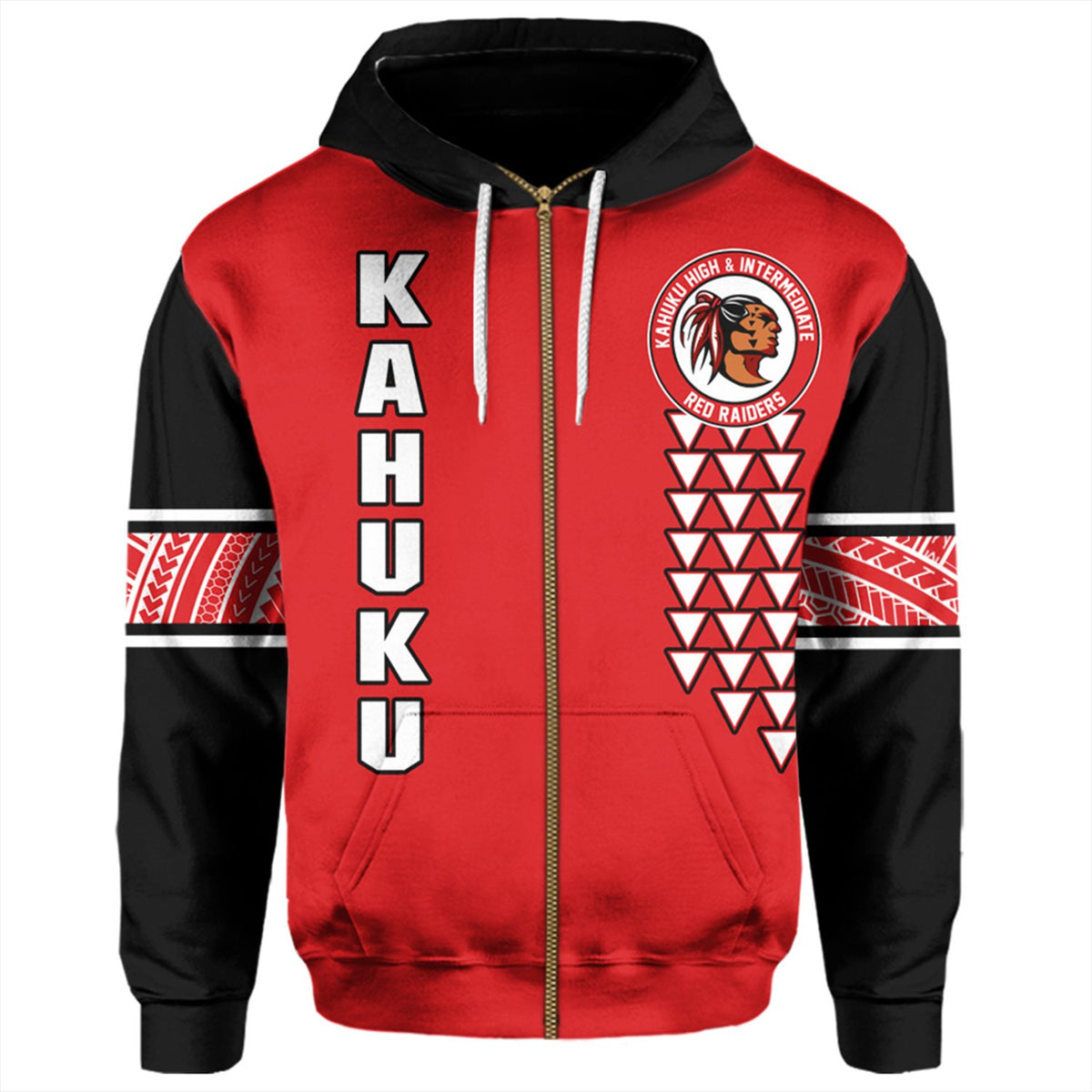 Custom Hawaii Hoodie Kahuku High Custom Your Class Zip Hoodie - Polynesian Pride