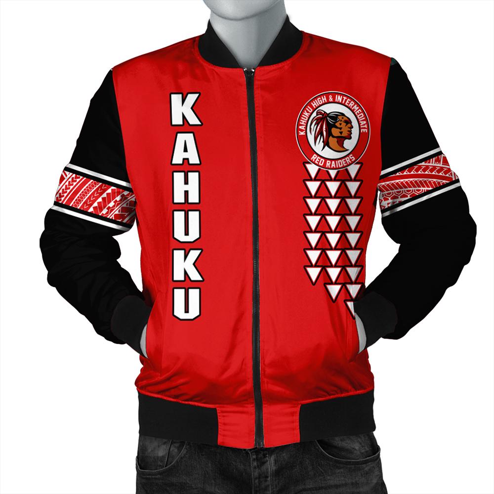 (Personalized) Hawaii Bomber Jacket - Kahuku High Custom Your Class Bomber Jacket AH Red Unisex - Polynesian Pride