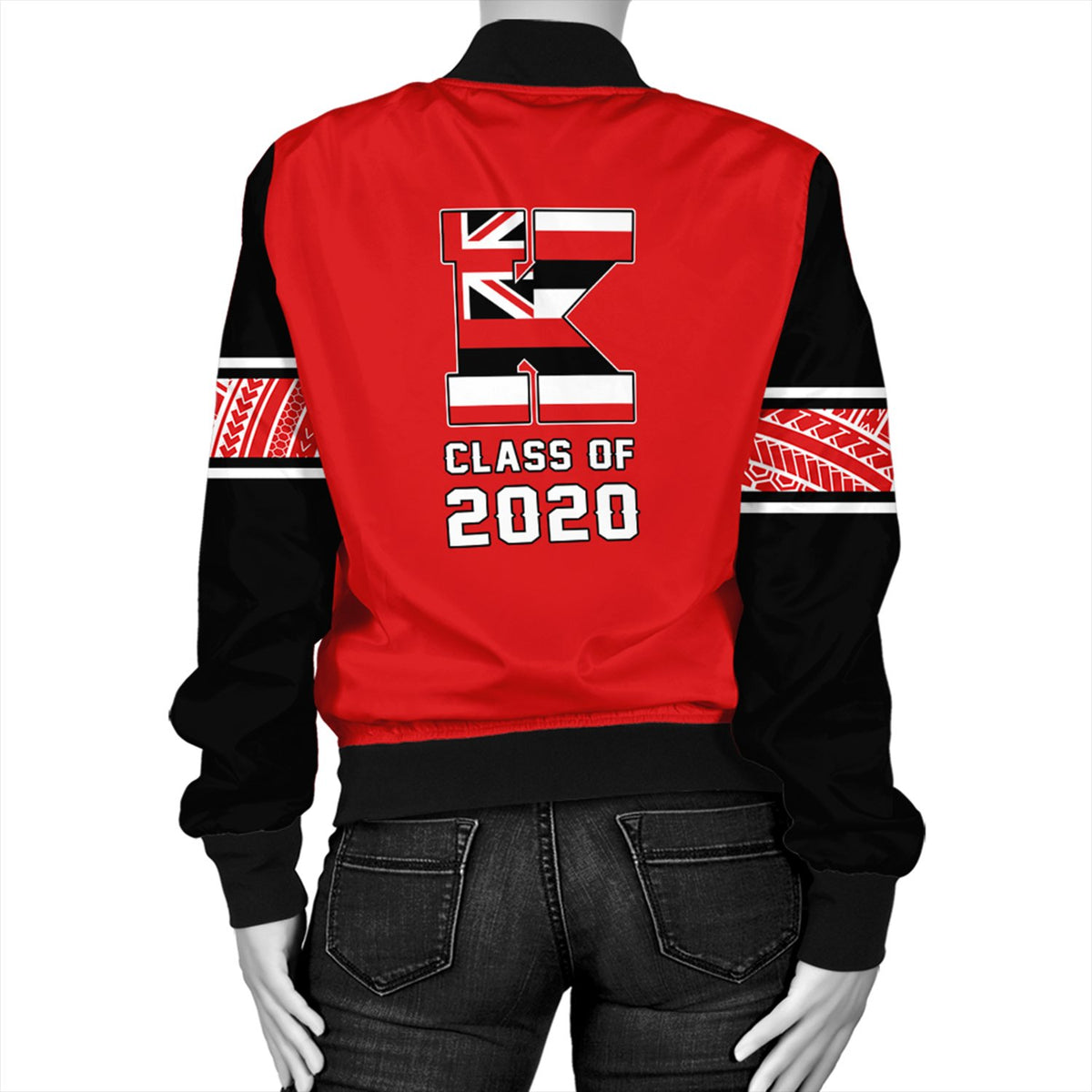 (Personalized) Hawaii Bomber Jacket - Kahuku High Custom Your Class Bomber Jacket AH - Polynesian Pride