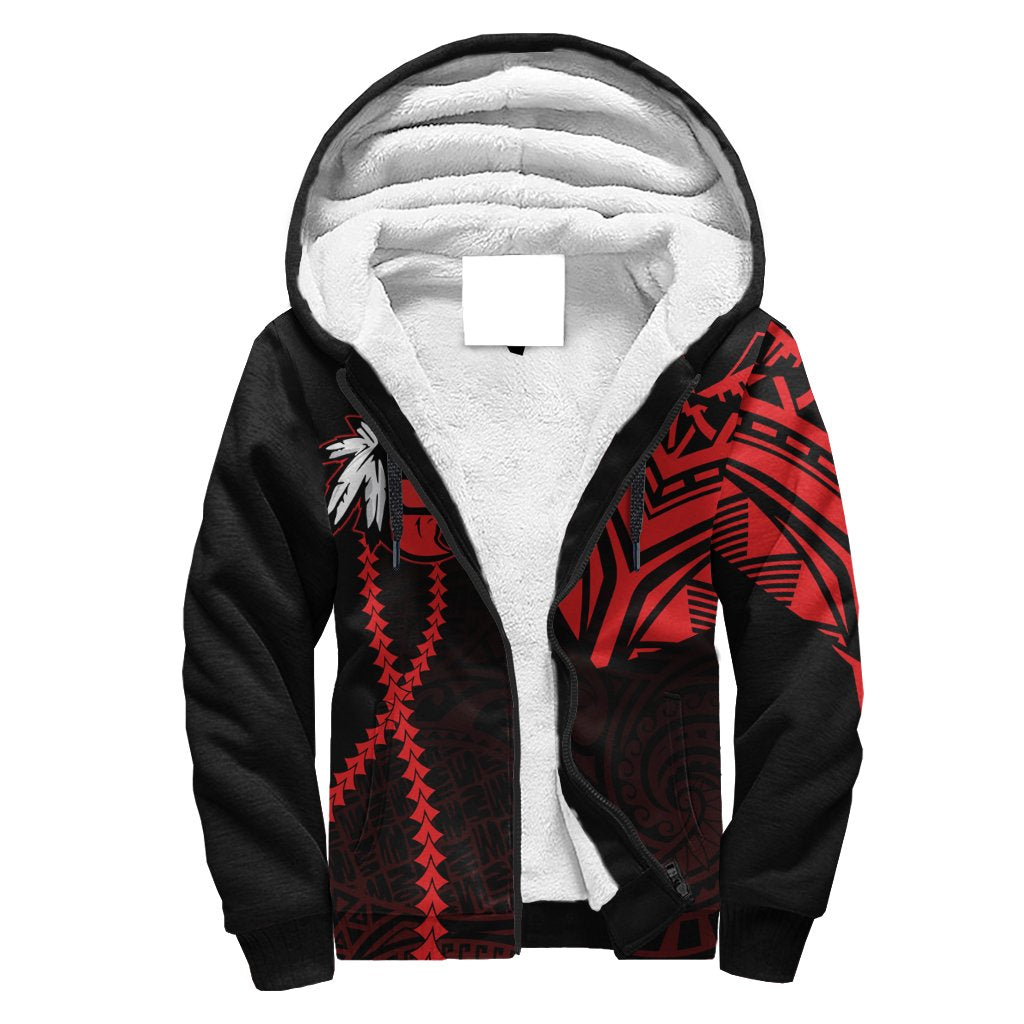 Hawaii Hoodie - Kahuku High Sherpa Hoodie - Forc Style AH Black - Polynesian Pride