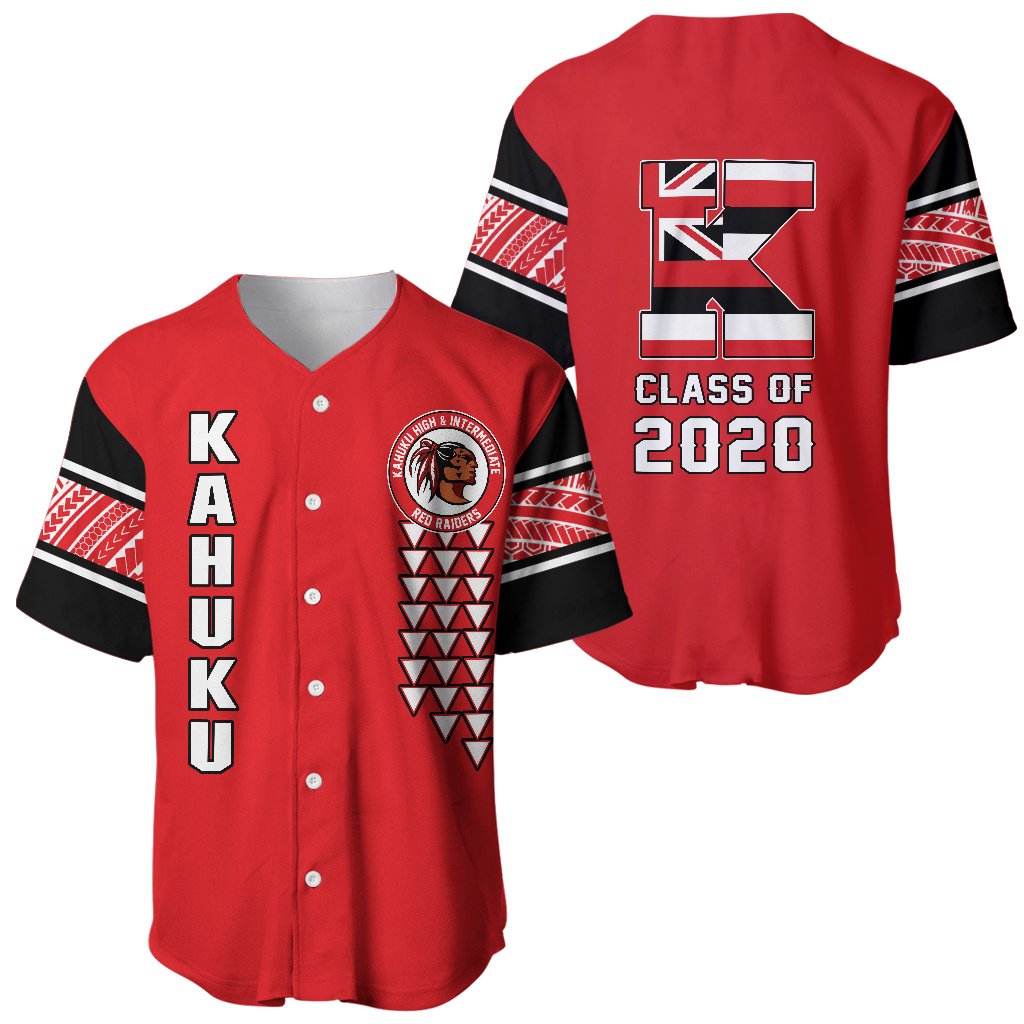 (Personalised) Hawaii Baseball Jersey - Kahuku High Custom Your Class Baseball Jersey Shirt AH Red - Polynesian Pride