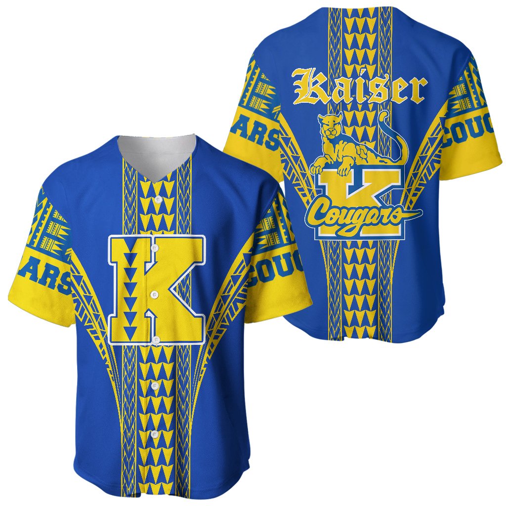 Hawaii Baseball Jersey - Kaiser High Baseball Jersey Shirt AH Blue - Polynesian Pride