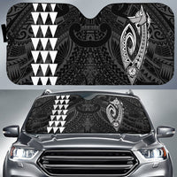 Kakau Polynesia Fish Hook Hawaii Car Sun Shade Auto Sun Shade Universal Fit White - Polynesian Pride
