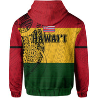 Polynesian Kakau Queen Liliuokalani Kanaka Flag of Hawaii Zip Hoodie - Polynesian Pride