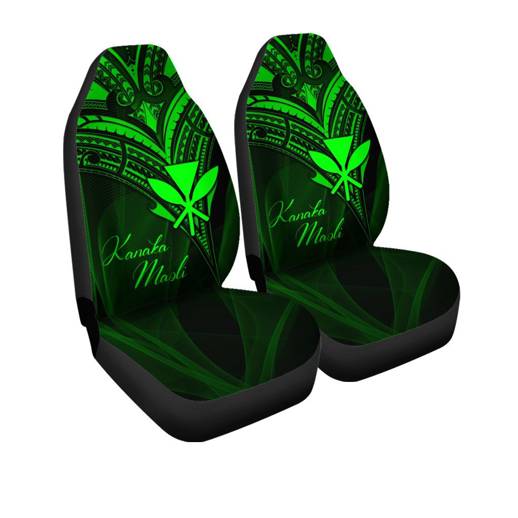 Hawaii Kanaka Maoli Car Seat Cover - Green Color Cross Style - Polynesian Pride