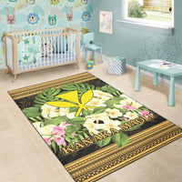 Hawaii Kanaka Maoli Area Rug - Polynesian Gold Patterns Collection - Polynesian Pride