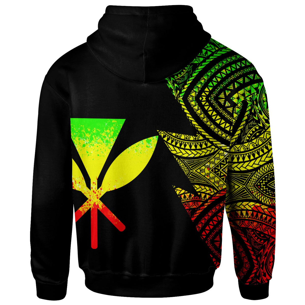Hawaii Kanaka Maoli Custom Personalized Hoodie Flash Style Reggae - Polynesian Pride