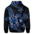 Kanaka Map Hibiscus Plumeria Turtle Art Blue Polynesian Zip Hoodie - Polynesian Pride