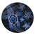 Kanaka Map Hibiscus Plumeria Turtle Art Blue Polynesian Round Carpet - AH Round Carpet Luxurious Plush - Polynesian Pride