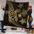 Kanaka Map Hibiscus Plumeria Turtle Art Gold Polynesian Premium Quilts - AH - Polynesian Pride