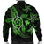 Kanaka Map Hibiscus Plumeria Turtle Art Green Polynesian Bomber Jacket - AH - Polynesian Pride