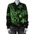 Kanaka Map Hibiscus Plumeria Turtle Art Green Polynesian Bomber Jacket - AH - Polynesian Pride