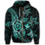 Kanaka Map Hibiscus Plumeria Turtle Art Turquoise Polynesian Zip Hoodie - Polynesian Pride