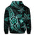 Kanaka Map Hibiscus Plumeria Turtle Art Turquoise Polynesian Zip Hoodie - Polynesian Pride