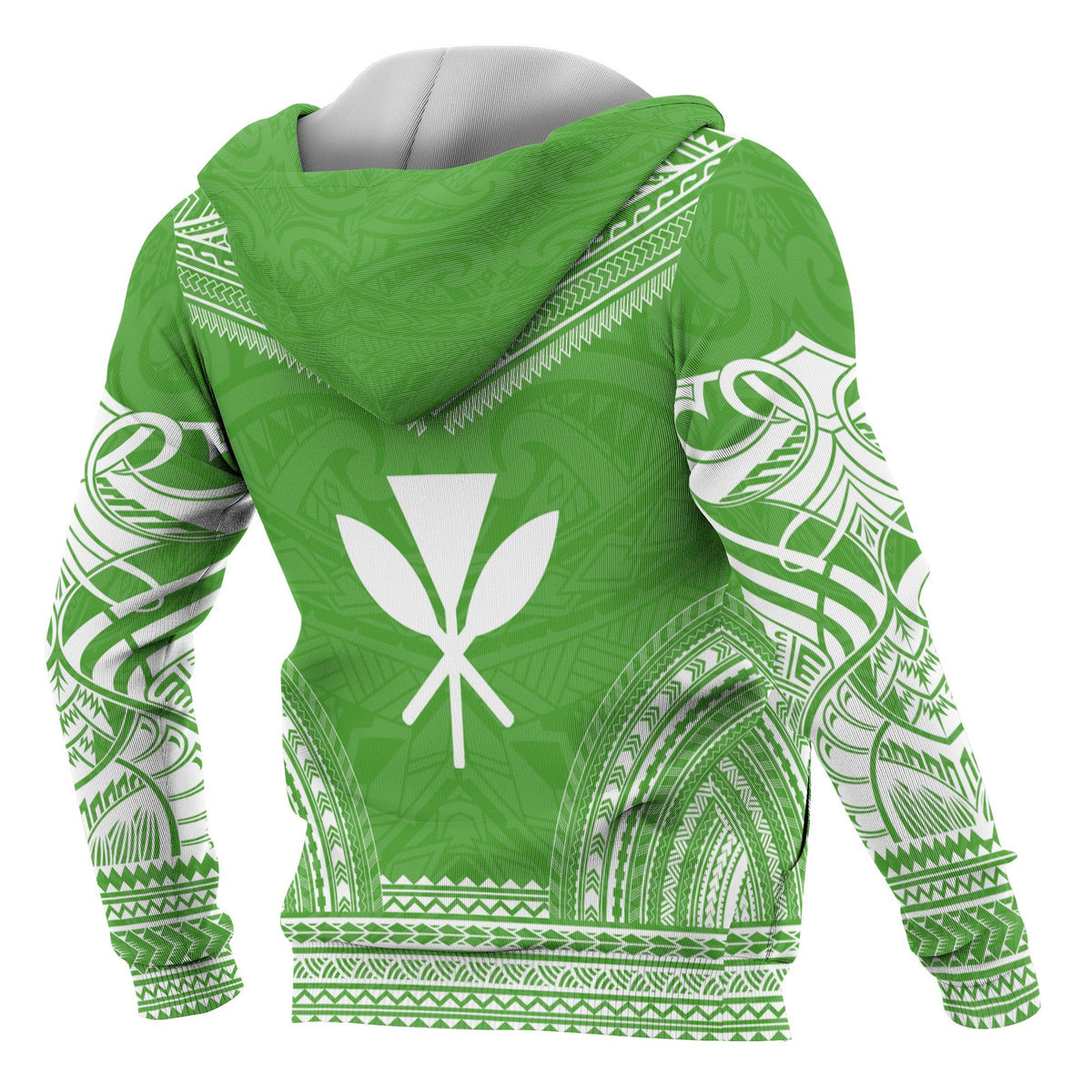 Kanaka Maoli Polynesian Chief Custom Zip up Hoodie Flag Version - Polynesian Pride