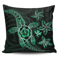 Kanaka Map Hibiscus Plumeria Turtle Polynesian Pillow Covers Turquoise One Size Zippered Pillow Case 18"x18"(Twin Sides) Turquoise - Polynesian Pride