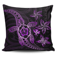 Kanaka Map Hibiscus Plumeria Turtle Art Violet Polynesian Pillow Covers One Size Zippered Pillow Case 18"x18"(Twin Sides) Violet - Polynesian Pride